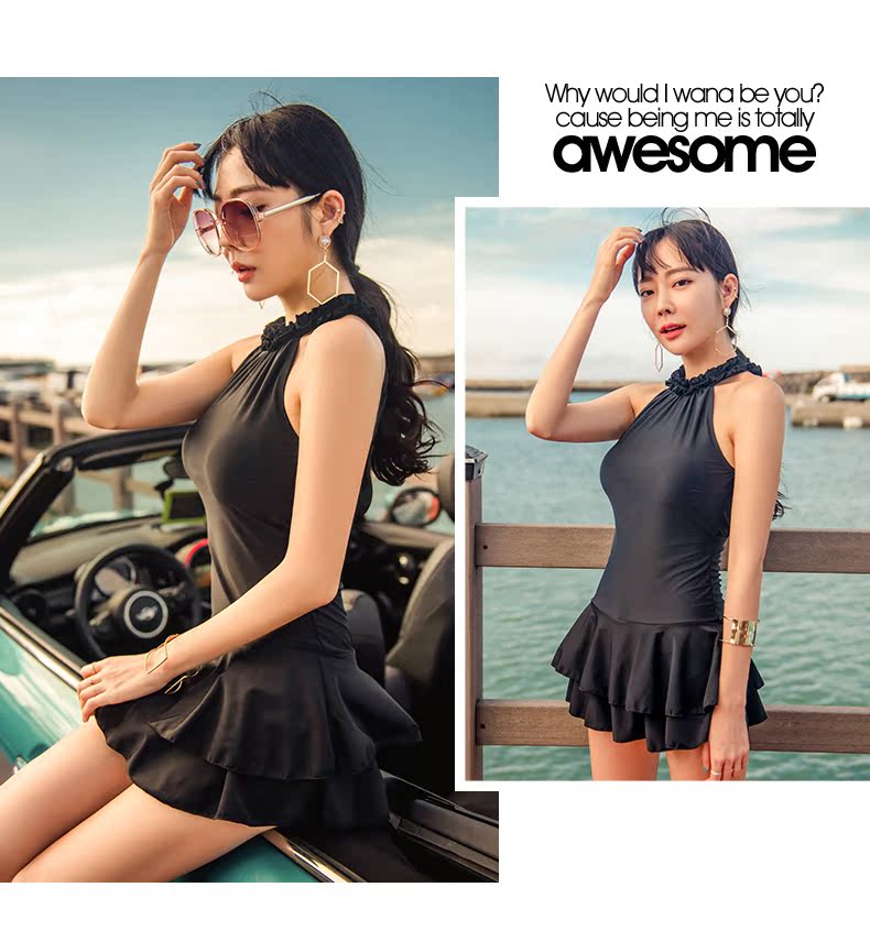 2019 áo tắm nữ mới che bụng là mỏng bảo thủ gợi cảm Hàn Quốc váy một mảnh ngực nhỏ tụ tập đầm xuân nóng bỏng - Bộ đồ bơi One Piece áo bơi liền thân
