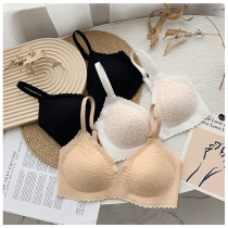 Underwear womens small chest gathered without steel rim adjustment breathable lace sleep bra close the breast on the Tomei back