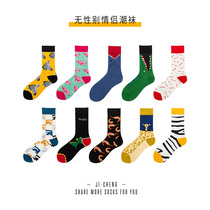 Ji Cheng socks womens socks couples tide socks autumn and winter stockings mens Japanese European and American skateboarding shoes ins trend