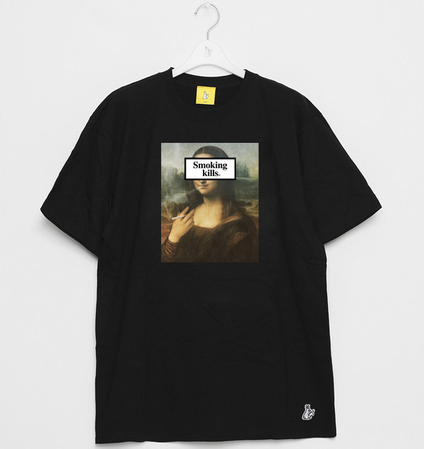 Buy Japanese Tide Brand Fr2 Rabbit Smoking Kills Photo Tee Mona Lisa Short Sleeve T Shirt Half Sleeved On Ezbuy Sg