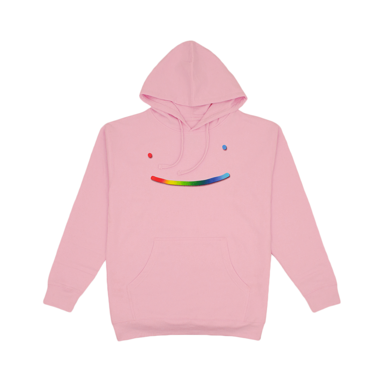 (Spot second hair) Dream rainbow smile LOGO print light blue pink boys and girls hooded sweatshirt jacket