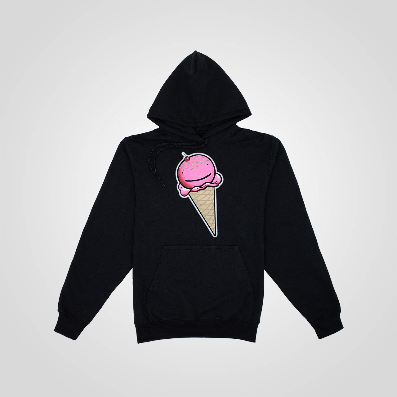 (Spot second hair) Dream ice cream black and white hooded boys and girls pullover casual top coat
