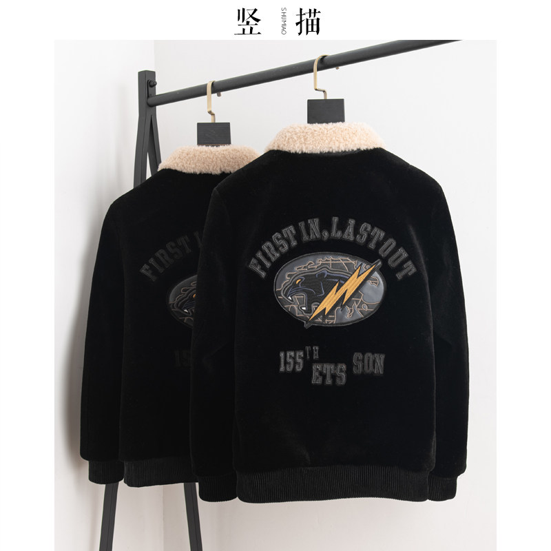 Clear Barn Broken Yard Sheep Cut Cashmere Leather Grass Male Coat Capsized Wool Short Fur Leather Fur Coat Leather Jacket Tide