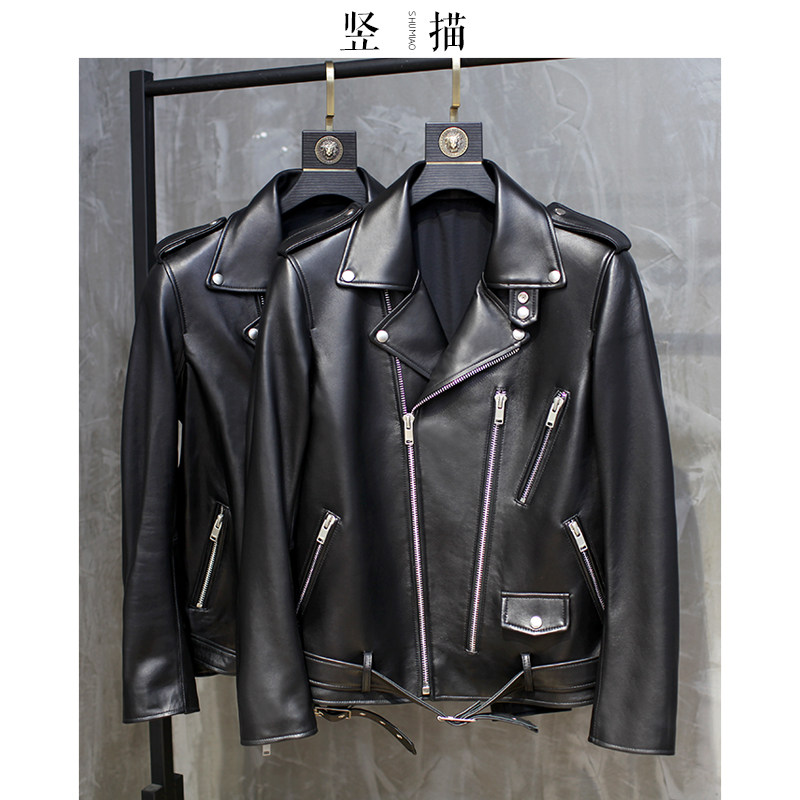 2022 Spring new Hainen genuine leather leather clothing male locomotive clothes short A class sheep Pippi jacket SLP Haley jacket