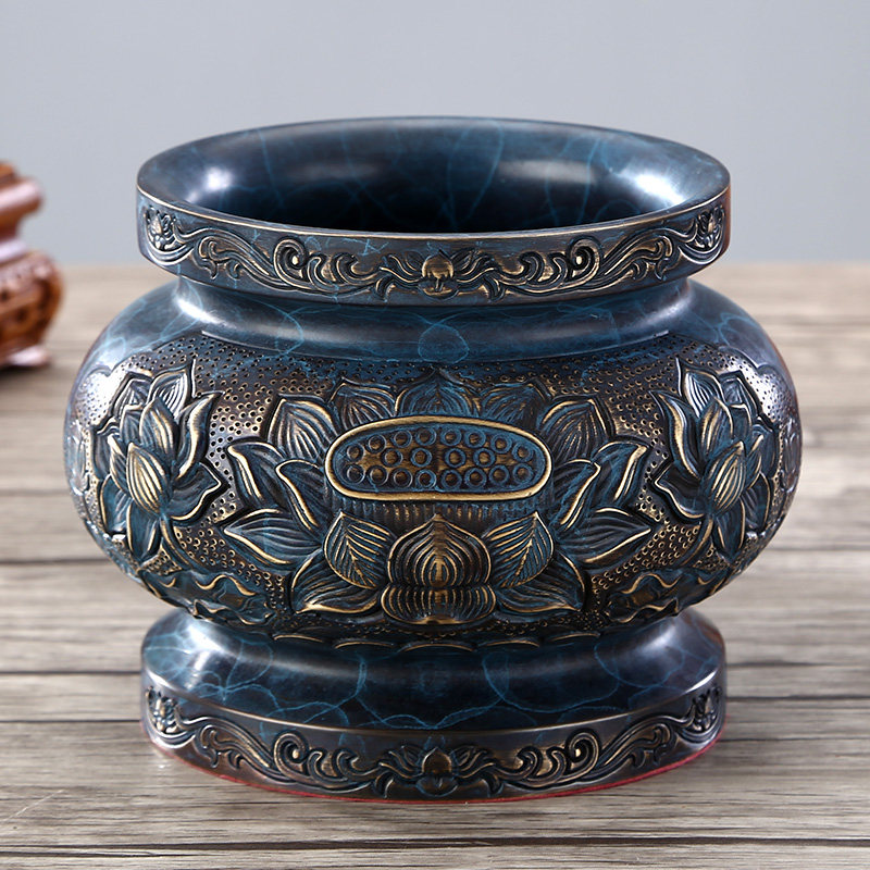 Qin Ge pure copper incense burner household indoor incense burner for Buddha standing incense burner burning incense burner large sandalwood incense burner incense burner retro