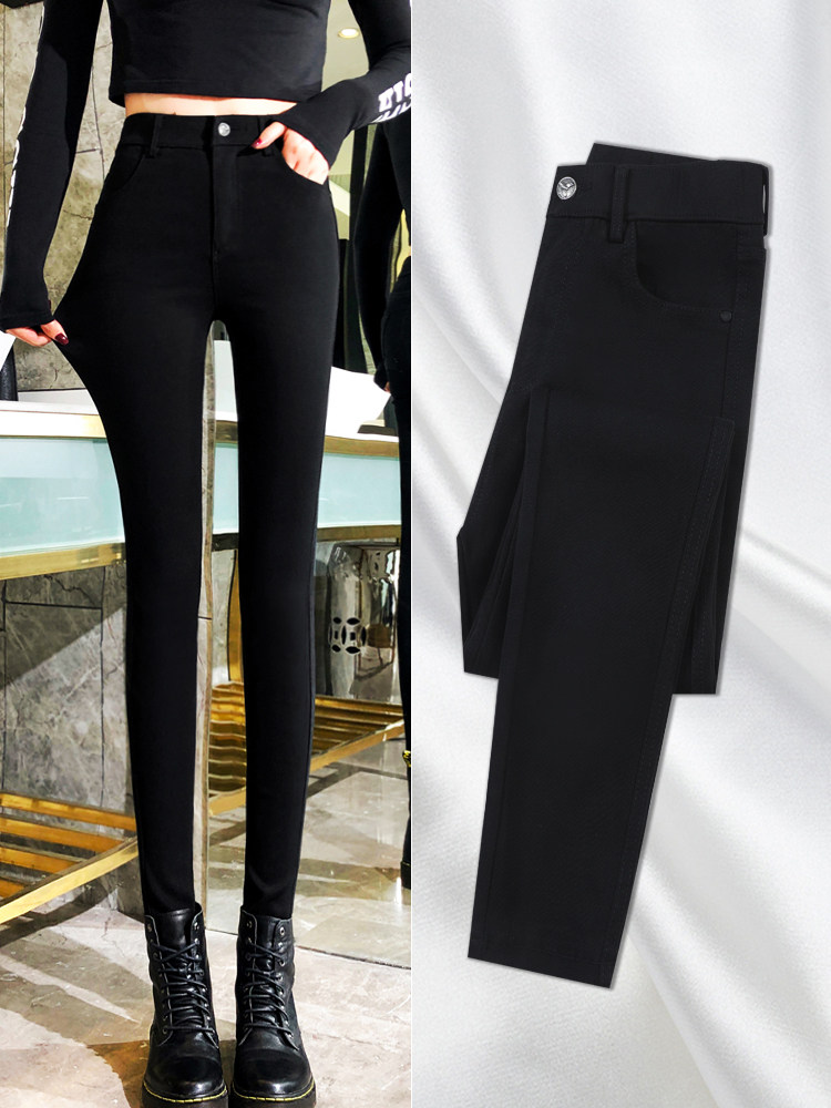 Black inner pants women wear spring and Autumn thin small feet 2020 new high waist thin wild pencil magic pants