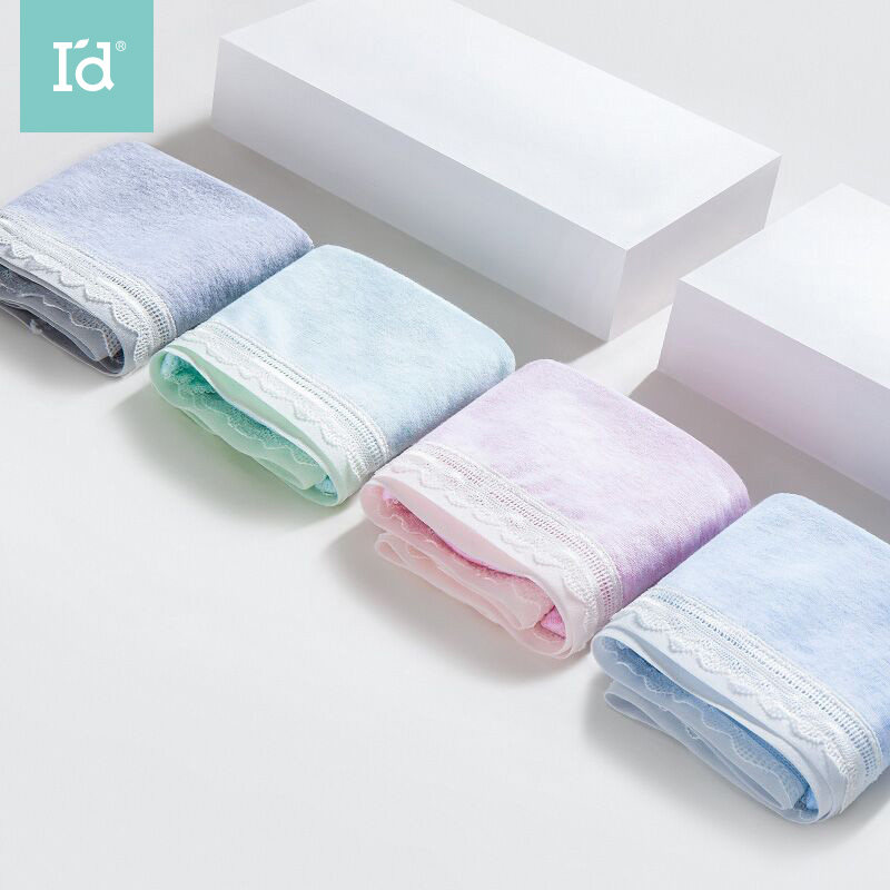 Love Empanties Women's Pure Cotton Antibacterial Mid-Waist Lace Silk Day Ensemble Without Marks for Intimate Summer Thin-Breathable Cotton Triangle Pants Head