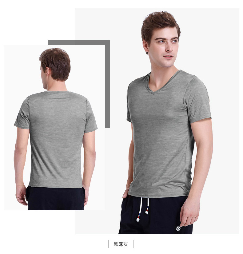 Ai Di mùa hè ngắn tay T-Shirt dịch vụ nhà đồ ngủ nam áo sơ mi phần mỏng V-Cổ giản dị mùa hè thoáng khí thanh niên có thể mặc