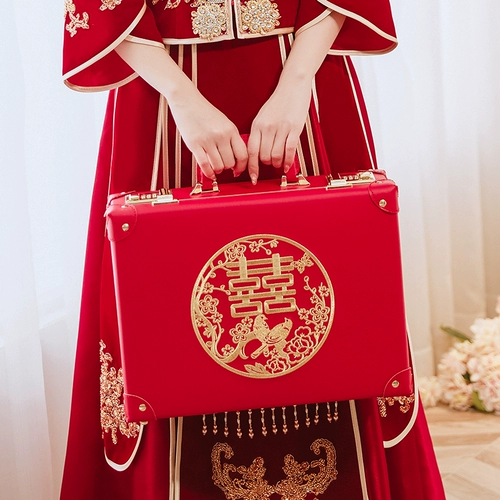 Подарочная коробка для помолвки Dowry Box Rand-порт коробка для пароля красная свадьба чемодан невеста Xiuhe Box Dowry Gift Box Золотая коробка