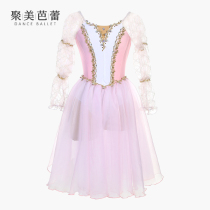 The Goose Lake Scene Ballet Out of the Children Professional Competition Pink Long Dress Trio Dance Into Human Ballet Dresses