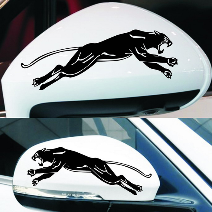 Creative Black Panther Car Decoration Sticker Rear View Mirror Sticker Painting Personality Black Panther Car Decoration Car