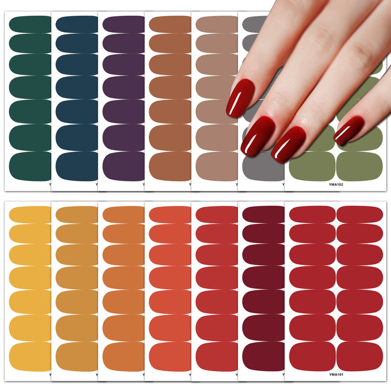 Solid Color Nail Stickers, Long-Lasting, Waterproof, Popular on Tiktok, Full Coverage Cherry Red Korean Nail Stickers, Finished Product