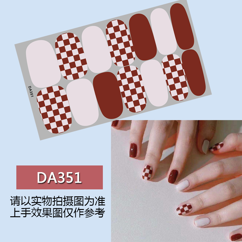Nail Stickers Finished Product Full Coverage Long-Lasting Trendy Korean Cute Women's Fresh Style Nail Art Stickers Accessories