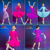 Dance Mia summer childrens Latin dance dance dress large skirt competition grading dress Girls  art examination performance dress