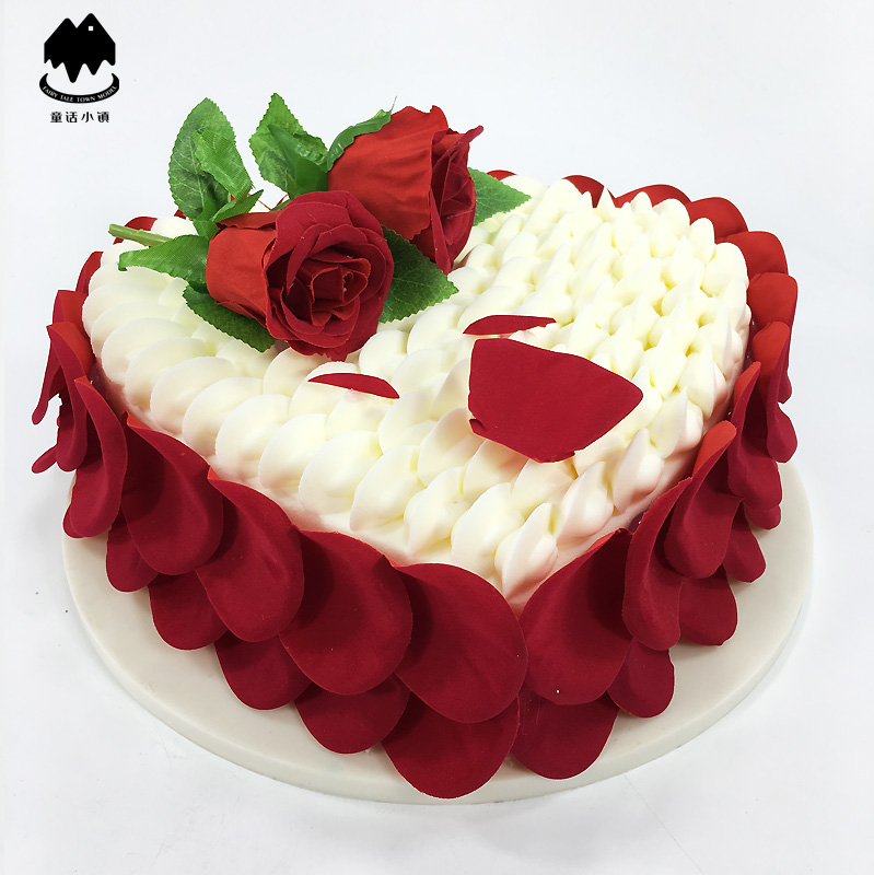 Loving Rose Cake Model 2019 New Birthday Fake Cake Plastic Sample t1008