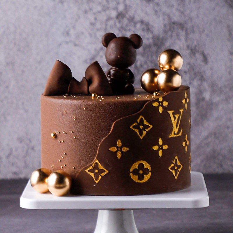 Small Bear Flap Sugar Cream Mesh Red Cake Model Emulation 2022 New Birthday Fake Cake Sample t1644