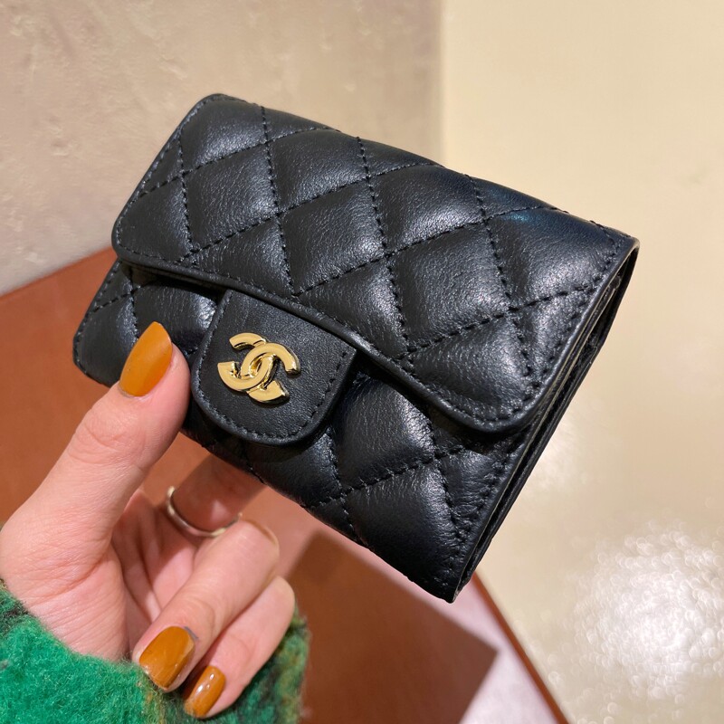 Genuine leather card bag woman small and high quality Delicate Rhombus Bag Multi-Position Caviar Jam Zero Money Bag Document Bag Short Clip
