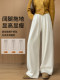 Women's Glutinous Rice Pants for Spring, Autumn, and Winter 2026 New Style, Drapey, Soft, Glutinous Mulberry Silk and Wool, Casual Loose-Fitting Coffee-Colored Wide-Leg Pants