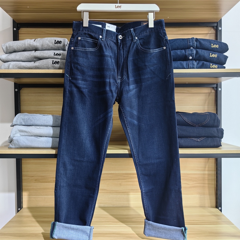 Lee Spring and Summer Men's 726 Style Dark Blue Straight-Leg Mid-Rise Jeans Versatile Slimming L12726P66Bkd Lee Spring and Summer Men's 726 Style Dark Blue Straight-Leg Mid-Rise Jeans Versatile Slimming L12726P66Bkd