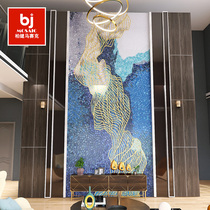 Light Extravagant Glass Duplex Mosaic Background Wall Living-room Clippings Jigsaw Puzzle Genguan Art Tiles Custom Mural Wall Sticker