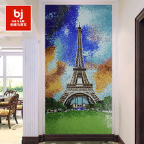 Modern minimalist Paris Eiffel Tower crystal mosaic porch aisle restaurant puzzle background wall cut painting