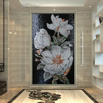 Camellia ice Jade glass mosaic TV background wall cut painting custom parquet Wall puzzle building materials