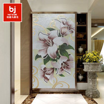 Simple modern crystal mosaic cut Lily puzzle background wall porch crossing custom art tile wall