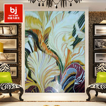 Baijian European style abstract porch restaurant mirror glass mosaic puzzle custom background wall cut painting collage