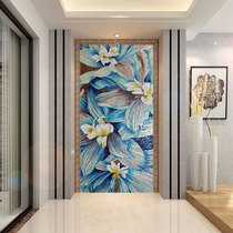 Purple heart blue European ice jade mosaic puzzle porch background wall cut painting custom art glass tile mosaic painting