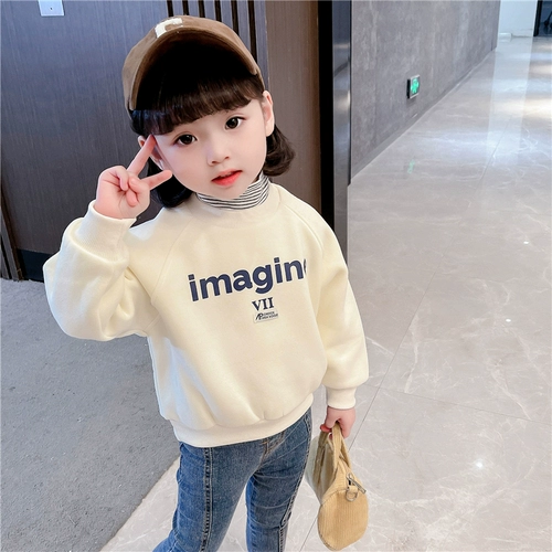 Демисезонная утепленная толстовка, комплект с буквами, в западном стиле, в корейском стиле