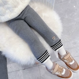 Модные леггинсы, эластичные зимние штаны для девочек, с медвежатами