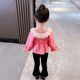 Small and medium-sized children's spring and autumn long-sleeved suit new 2023 spring new fashion foreign style lace doll collar casual two-piece suit
