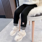 Модные леггинсы, эластичные зимние штаны для девочек, с медвежатами