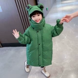 Удерживающий тепло пуховик для отдыха, длинная мультяшная куртка, увеличенная толщина, длина макси