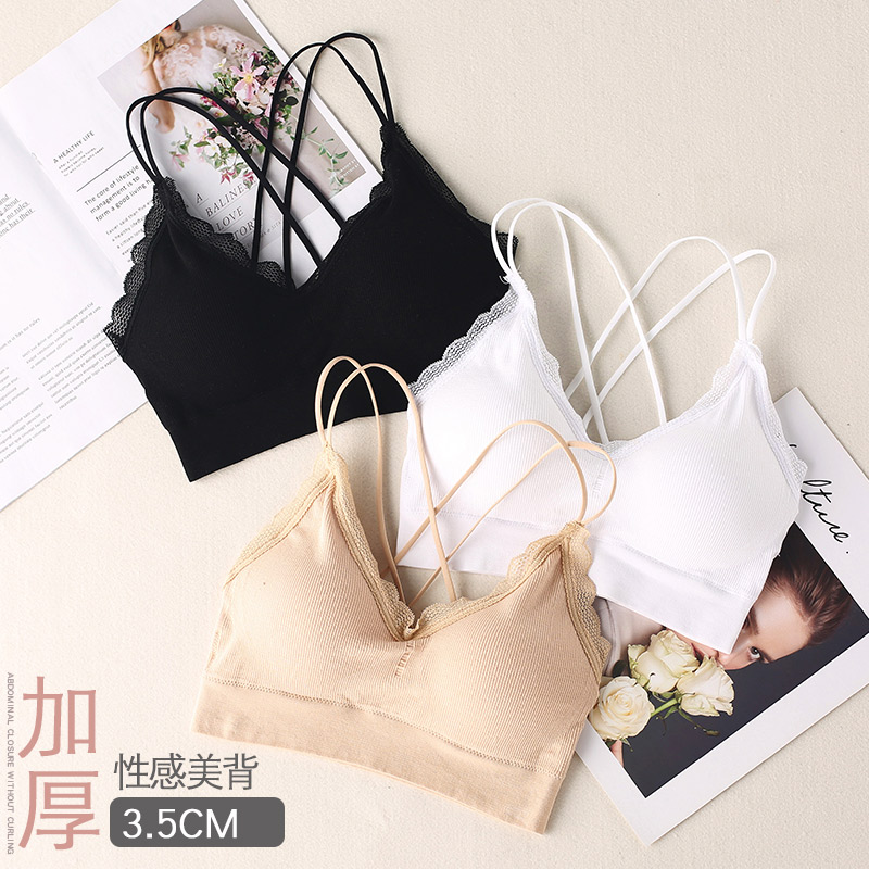 Thickened Chest Cushion short Poly Wrap Wrap Breast no steel ring Small breasted bra lingerie Sexy Beauty back slats Bottom Harness Vest Woman