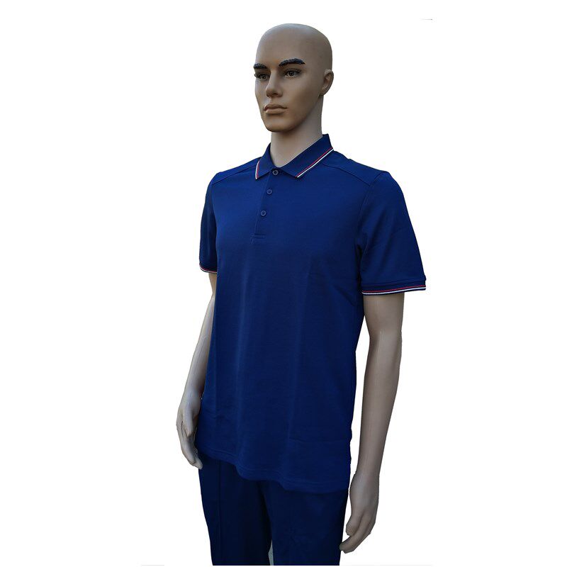 Blue Speed Dry Free Ironing Short Sleeves Flap T-Shirt Long Pants Suit Casual Sports Suit