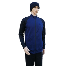 Spring autumn winter inserts shoulder sleeves color plus suede warm anti-chill upright collar fitness clothing tracksuit long sleeve long pants suit