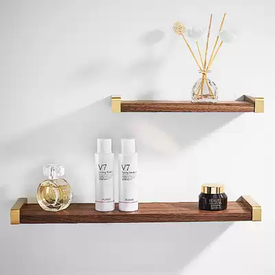 Punch-free rack dressing room towel rack bathroom rack drawing gold bathroom pendant walnut hanging rod