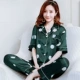 Mùa xuân và mùa hè băng lụa ngắn tay quần pyjama phụ nữ mỏng lụa rời phụ nữ sexy mùa thu phục vụ tại nhà phù hợp với phụ nữ - Giống cái