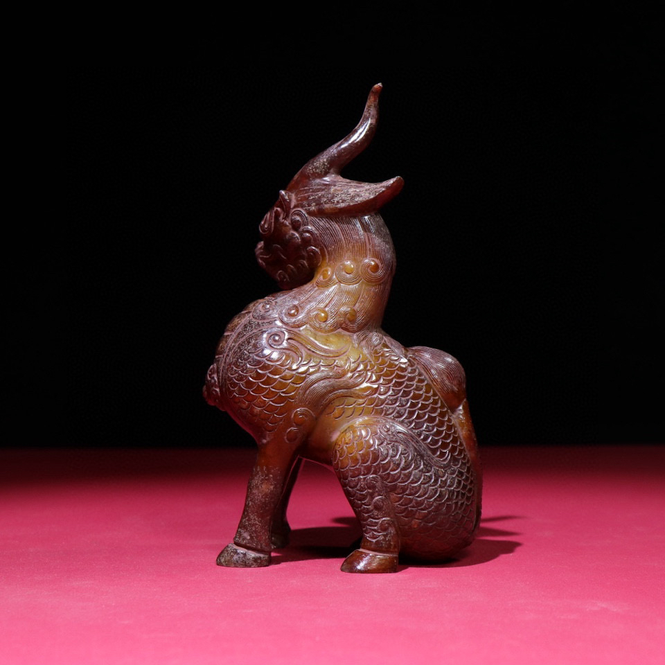 清時代】和田玉 玉兽 和田白玉彫り 古玉石 時代物 賞物 中国古