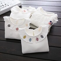 Girl Spring Autumn Dress White Undershirt Girl Child Dolls Collar Blouses Baby Boy Baby Long Sleeve T-shirt