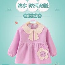 Hood child flower light core suede baby dining enclosure girl boy waterproof anti-wear for autumn and winter long sleeve protective clothing