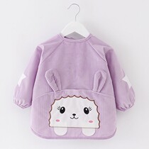 Childrens hood clothes Baby surrounding hood Autumn winter new protective clothing Long sleeves Child eating clothes crystal suede hooded sweatshirt