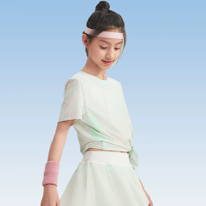 [凉感防晒T恤]水孩儿女童圆领衫短袖超好看夏装新品弹力冰皮上衣