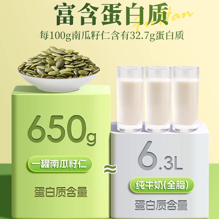 洽洽罐装南瓜子仁650g新品坚果炒货零食量贩装南瓜籽休闲健康零食