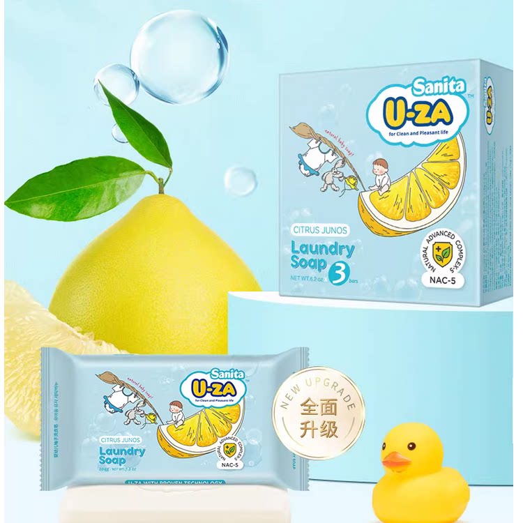 韩国进口uza婴儿洗衣皂204g*3