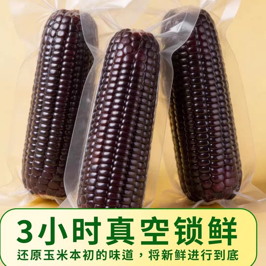 迪易有机东北黑紫糯玉米10根真空礼盒