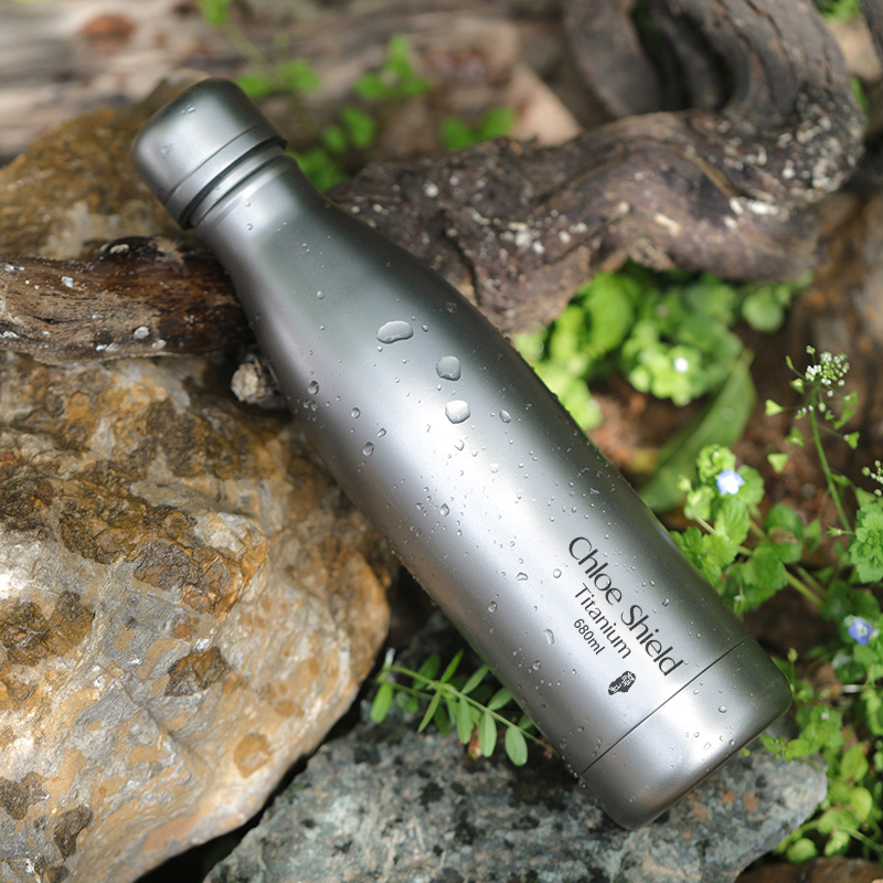 Koushield Outdoor Pure Titanium Single Layer Coke Bottle Sports Kettle can be filled with boiling water portable light fashion student male and female water bottle