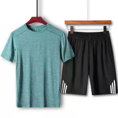 Summer sports suit men's casual men's youth middle-aged and elderly summer thin running dad short sleeve T-shirt men