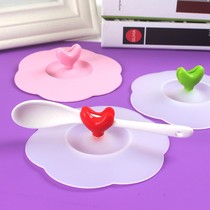10cm silicone cup lid food grade mark glass cup water cup lid large universal seal dustproof cute cartoon